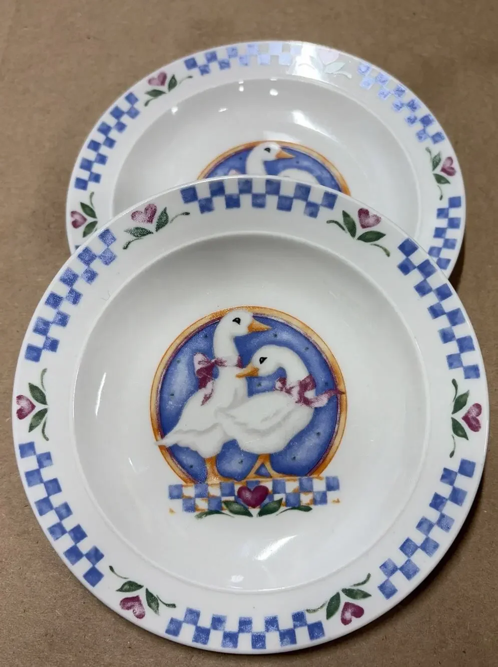 Gibson Ceramic Bread Plates Set of 2 - Goose Motif 6.5